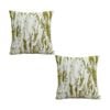 SOGA 2X 50cm Throw Pillows – White & Olive Green Deluxe