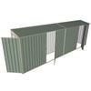 Build-a-Shed 0.8 x 6 x 2m Single Hinged Door Skillion Shed with Dual Single Hinged Side Doors - Green