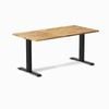 Desky Fixed Height Acacia Hardwood Desk 150x75cm Matte Black Leg
