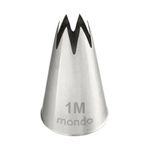 Mondo Stainless Steel #1M Open Star Piping Tip - Silver