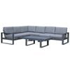 FurnitureOkay Manly 5-Piece Aluminium Outdoor Modular Lounge Setting - Charcoal