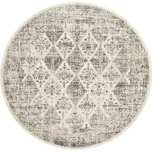 The Rug Connection Sol 999 Off White 150x150cm - Small Round Transitional Pet Friendly Indoor Rug