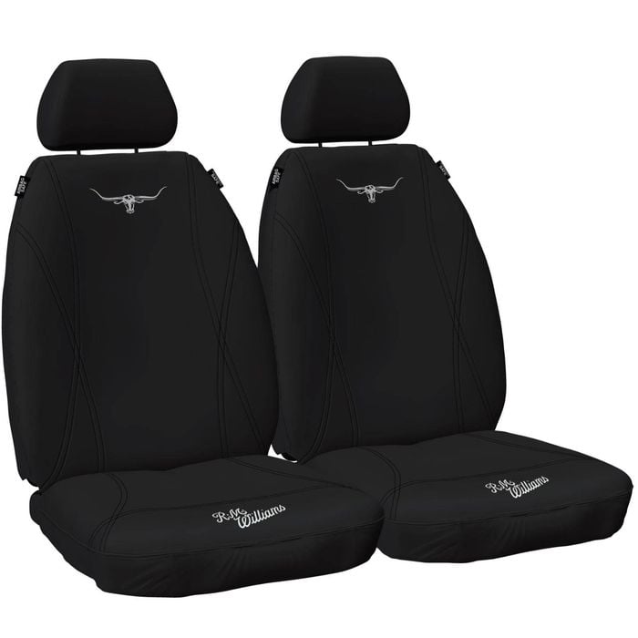 R.m.williams Rmw Longhorns Black Neoprene Front Car Seat Covers Universal Fit