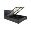 Foret Bed Frame King Gas Lift Storage Base Bedroom Furniture Pu Leather Black