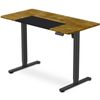 Fortia Sit To Stand Standing Desk 120x60cm, 72-118cm Height Adjustable, Walnut Style Desktop Black Frame