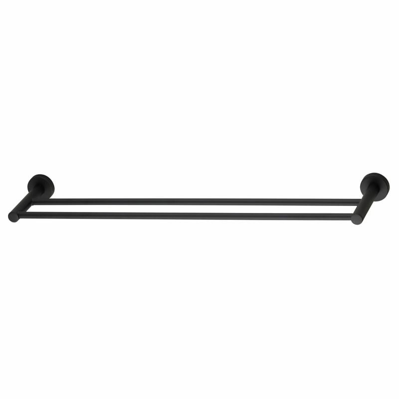 Resonance 620mm Matte Black Double Towel Rail