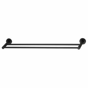 Mondella 620mm Matte Black Resonance Double Towel Rail