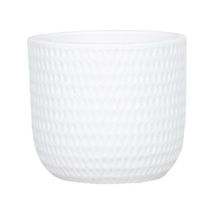 250 X 250mm Dotty White Round Ceramic Pot