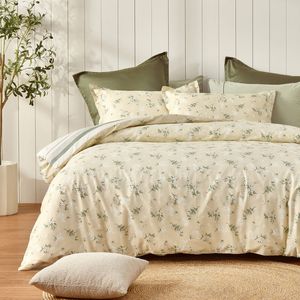 Dreamaker 100% Cotton Reversible Quilt Cover Set Otto Double Bed
