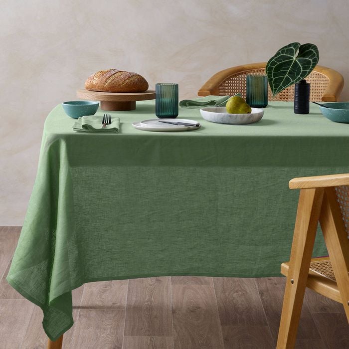 Vintage Design Homewares Green Hemp Tablecloth 130cm x 180cm
