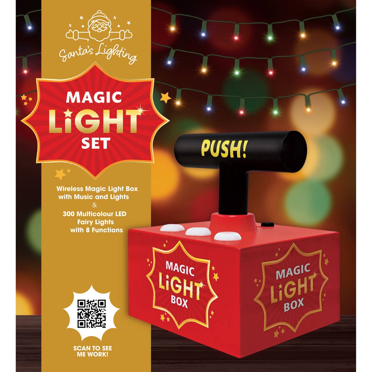 Santa's Lighting 8 Function Wireless Magic Light Box With Music And 300
