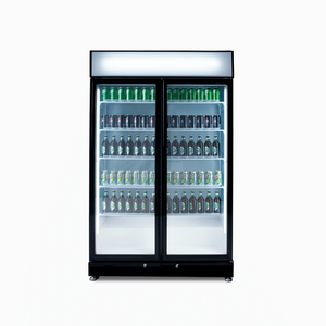 Bromic Upright Display Fridge - 885L - 2 Doors - Flat Glass - Black