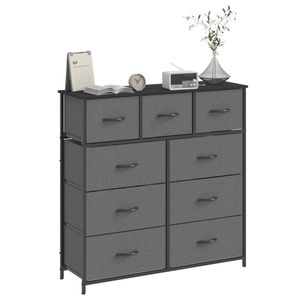 Advwin 9 Chest Of Drawers Storage Cabinet Storage Organizer Fabric Drawers Grey