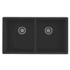 Amelie Deauville 813mm Quartz Double Bowl Sink Matte Black