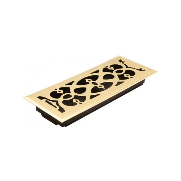 Accord 10 x 30cm Polished Brass Victorian Floor Register