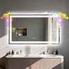 OAKORY 120x70cm Rectangular LED Bathroom Mirror with Bluetooth Speaker Dimmable Light Anti-Fog Touch Control