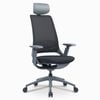 Desky Pulse Supportive Desk Chair - Black / Grey / Headrest