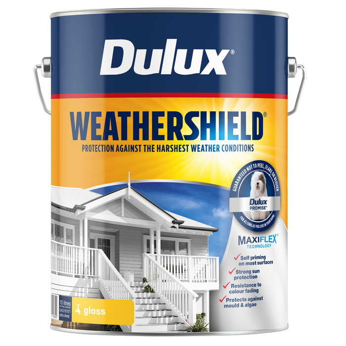 Dulux 10L Ultra Deep Gloss Weathershield Exterior Paint