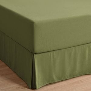 Dreamaker Linen Cotton Valance Olive Double Bed