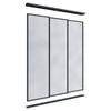 Lugna 2100 x 1800mm Black Mirror Wardrobe Triple Sliding Doors