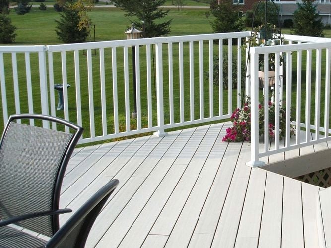 Custom white aluminium balusters.