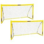 2x Summit Pop Up Fastnet Soccer Goal Futsal Football Portable Flexible 1.5m x 0.9m