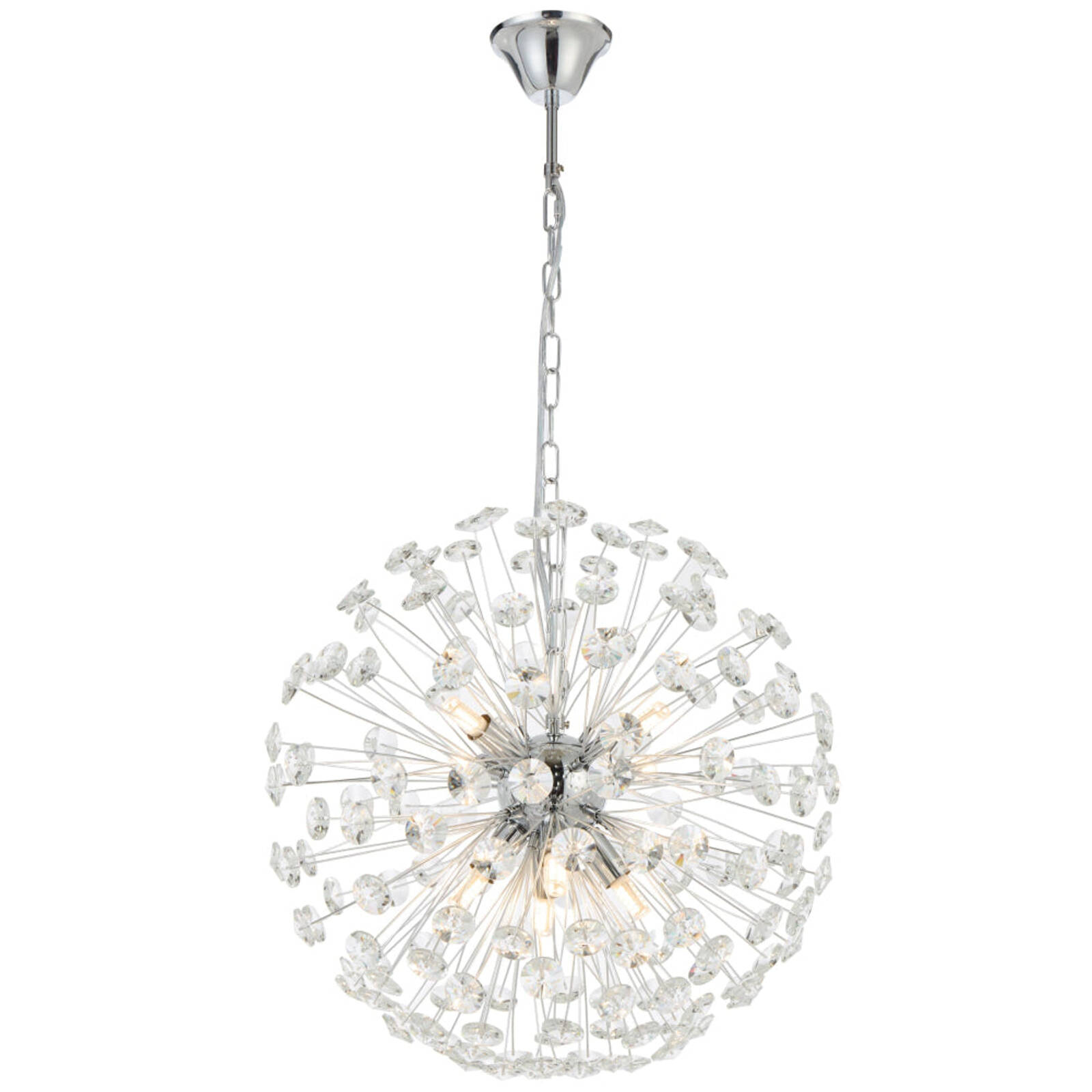 Telbix Lerida Modern Pendant Hanging Lamp Light Metal Crystal Chrome Clear Gloss product image