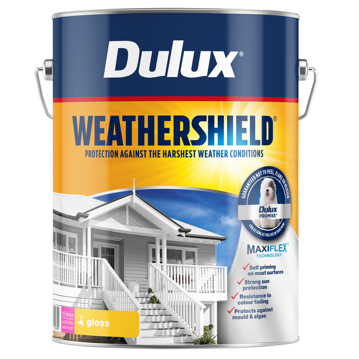 Dulux 10L Extra Bright Gloss Weathershield  Exterior Paint