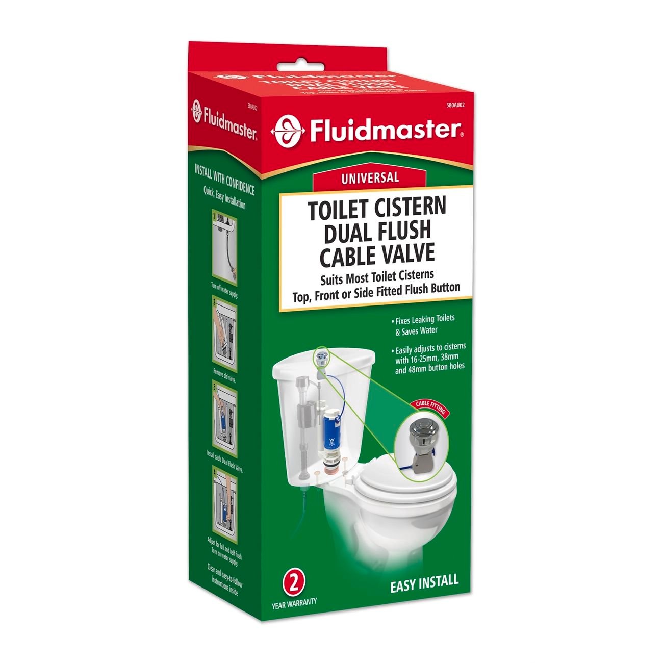 Fluidmaster Dual Flush Toilet Cistern Valve And Button