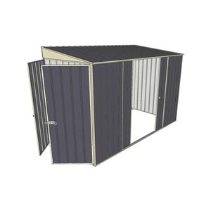Build-a-Shed 1.5 x 3 x 2m Double Sliding Side Door Skillion Shed - Grey