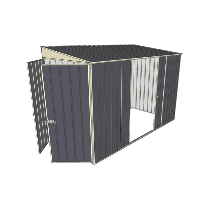 Build-a-Shed 1.5 x 3 x 2m Double Sliding Side Door Skillion Shed - Grey