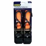 Syneco 25mm x 4.5m S Hook Tie Down Ratchet Set - 2 Pack