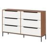 Astin Sinclair White & Oak-Look Walton 6 Drawers Chest