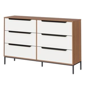 Astin Sinclair White & Oak-Look Walton 6 Drawers Chest