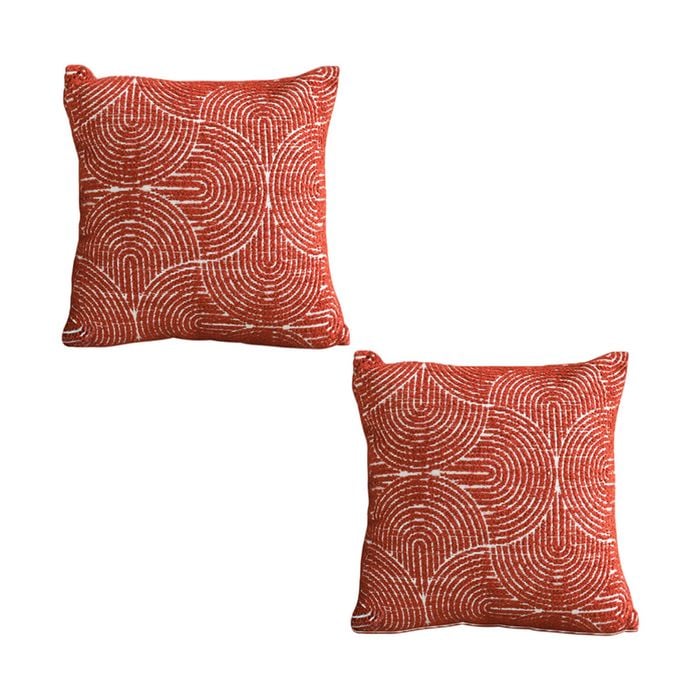 SOGA 2 Pack Burgundy Cinnabar Throw Pillow 50cm