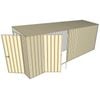 Build-A-Shed 1.2 x 5.2 x 2.0m Skillion Double Hinged Side Doors Shed - Cream