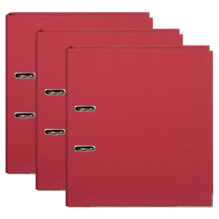 3x Marbig Pe Lever Arch File Folder A4 Document Filing Organiser Holder Deep Red