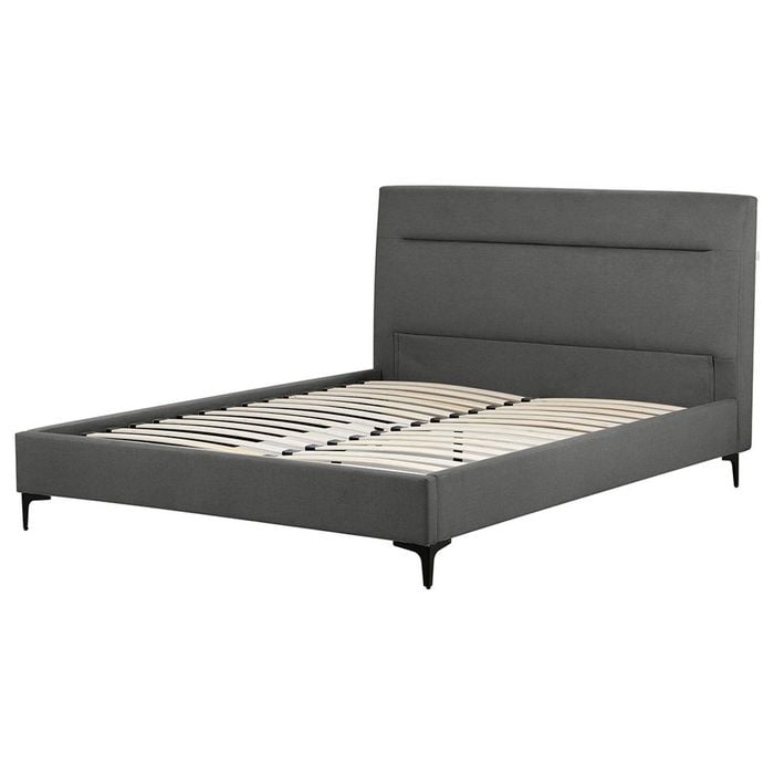 Familand Queen Size Platform Bed Frame Upholstered in Grey