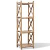 vidaXL 4-Tier Square Bamboo Shelf Free Standing Tower Rack Storage Organiser