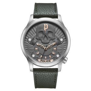 Police Jet Leather Band Grey Dial Men's Watch (pewja2227703)