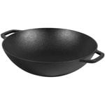 Pyrolux Pyrocast 37cm Cast Iron Wok w/ Handle Round - Black