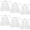6x Kids Sequin Vest Bow Tie Set Costume 80s Party Dress Up Waistcoat - Silver - Silver | Silver | Boys