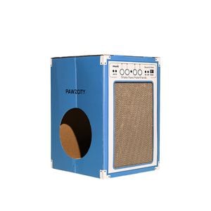 Pawzcity 45cm Cardboard Vintage Speaker Cat/Kitten Scratching House B