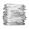 Ecology Curlicue Textured Raised Glass Candle Holder Clear 10cm