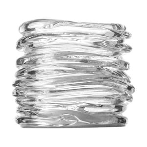 Ecology Curlicue Textured Raised Glass Candle Holder Clear 10cm