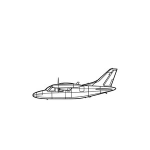 Ignite Laser Mitsubishi MU-2K - High-Performance Twin-Turboprop Silhouette Metal Wall Art Rustic Metal 23.6 inch - 60 cm