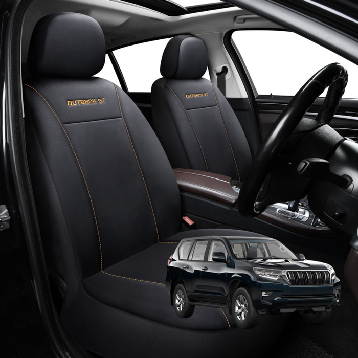 Car Seat Cover for Toyota Prado 2013 - 2024 (J150) - Black-Front Only ...