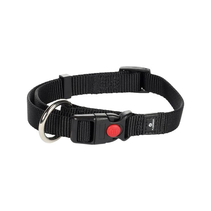 Flamingo Ziggi Black Dog Collar - Small
