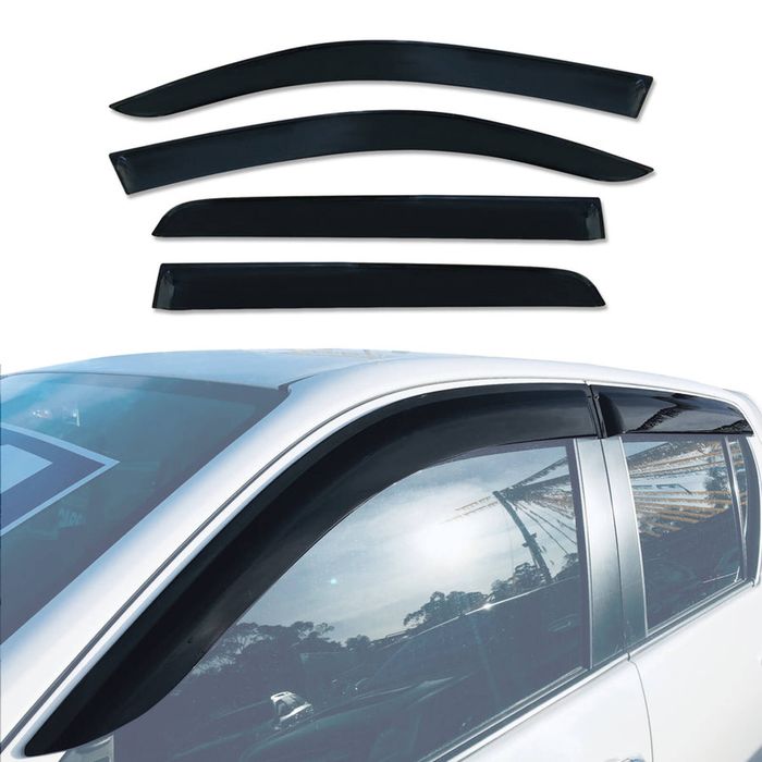 AUSGO Injection Weather Shields for Toyota Hilux Dual Cab 2015-2025 Weathershields Window Visors Wind Deflectors