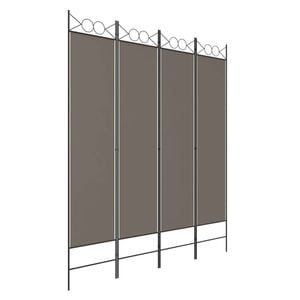 vidaXL 4-Panel Room Divider Anthracite Fabric Privacy Screen Separator Folding